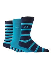 Pringle Blue Fashion Stripe Crews Socks - Image 5 of 11
