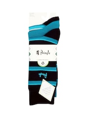 Pringle Blue Fashion Stripe Crews Socks - Image 7 of 11