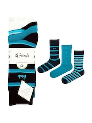 Pringle Blue Fashion Stripe Crews Socks - Image 9 of 11