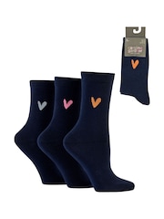 Caroline Gardner Blue Signature Heart Crew Socks - Image 10 of 11