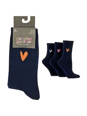 Caroline Gardner Blue Signature Heart Crew Socks - Image 8 of 11