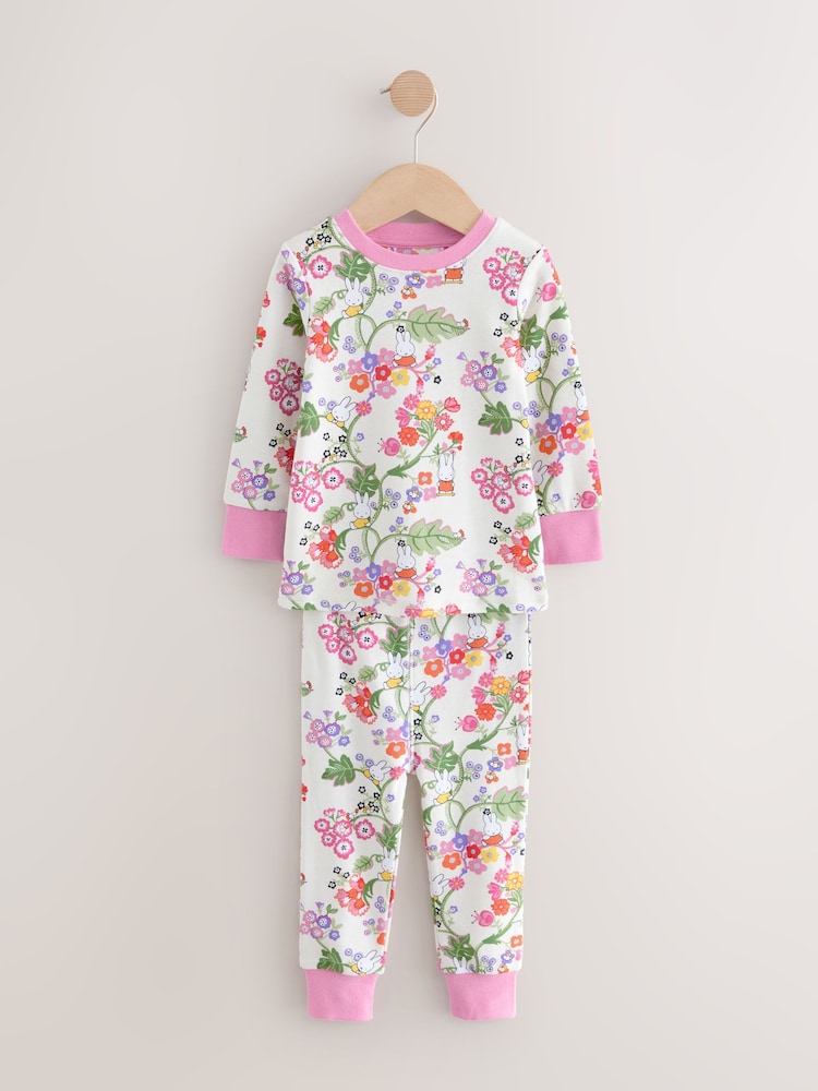 Ecru Cream Cath Kidston Miffy Floral Pyjamas 1 Pack - Image 1 of 4