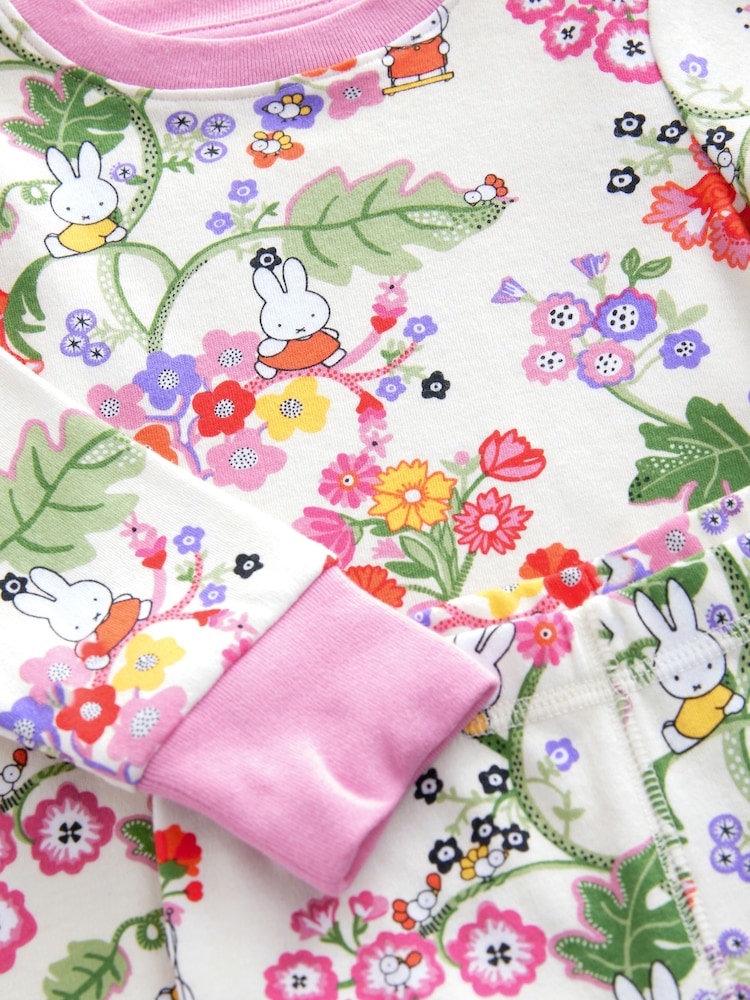 Crème écru - Cath Kidston Miffy Pyjama Fleuri 1 Pack - Image 3 of 4