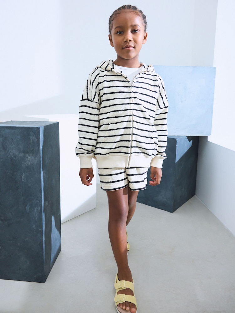Stripe 100% Cotton Zip Through Hoodie (3-16yrs) - Image 1 of 4