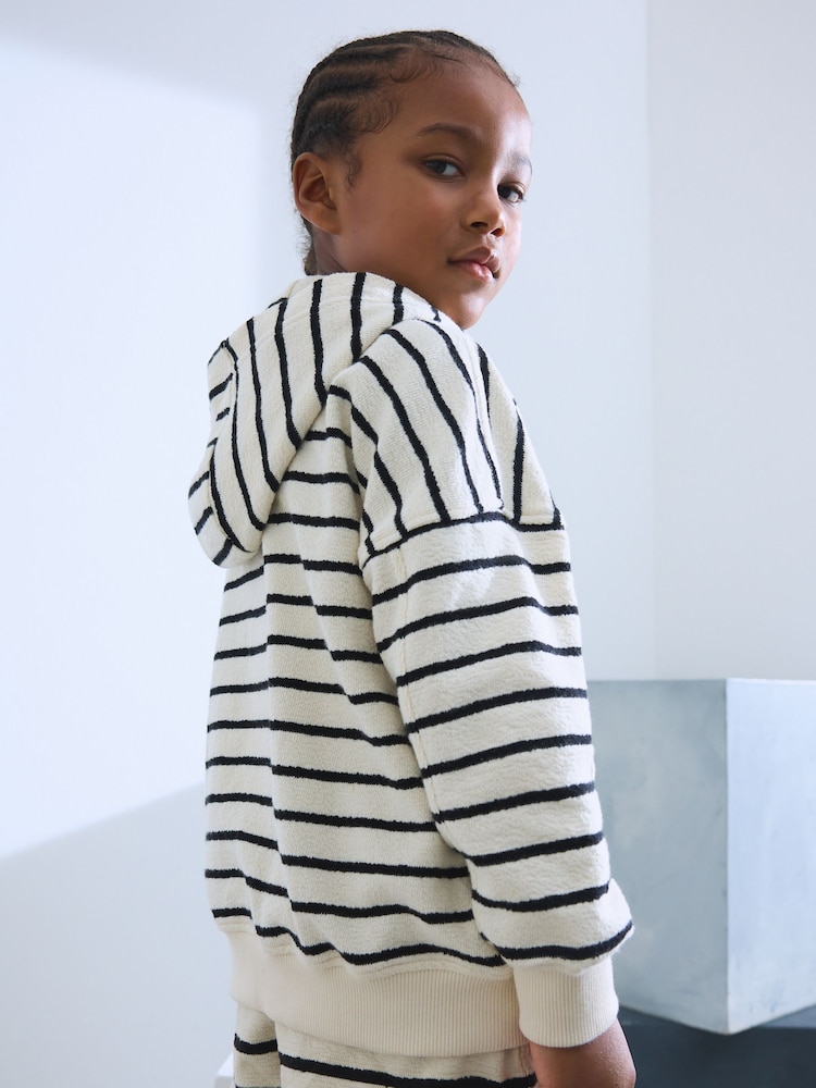 Stripe 100% Cotton Zip Through Hoodie (3-16yrs) - Image 3 of 4