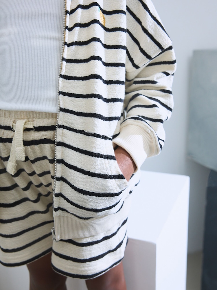 Stripe 100% Cotton Zip Through Hoodie (3-16yrs) - Image 4 of 4