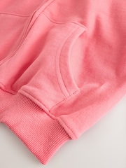 Coral Pink 100% Cotton Zip Through Hoodie (3-16yrs) - Image 8 of 9