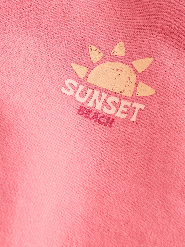 Coral Pink 100% Cotton Zip Through Hoodie (3-16yrs) - Image 9 of 9