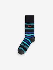 Pringle Black Fashion Multi Stripe Crew Socks 3 pack - Image 2 of 4