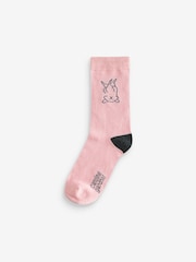 Caroline Gardner Pink Funny Dog Crew Socks - Image 4 of 8