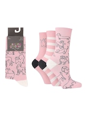 Caroline Gardner Pink Funny Dog Crew Socks - Image 7 of 8