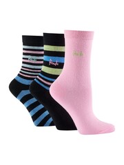 Черный - Pringle Fashion Stripe Crew Socks 3 pack - Изображение 1 из 12