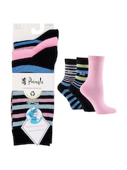 Черный - Pringle Fashion Stripe Crew Socks 3 pack - Изображение 8 из 12