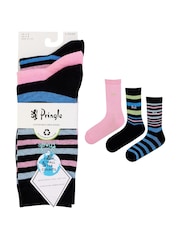 Черный - Pringle Fashion Stripe Crew Socks 3 pack - Изображение 9 из 12