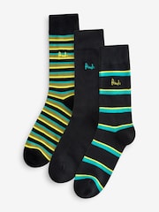 Pringle Black Fashion Stripe Crews Socks - Image 1 of 11