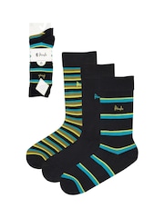 Pringle Black Fashion Stripe Crews Socks - Image 10 of 11