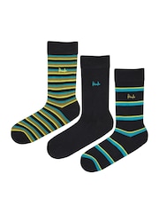 Pringle Black Fashion Stripe Crews Socks - Image 6 of 11