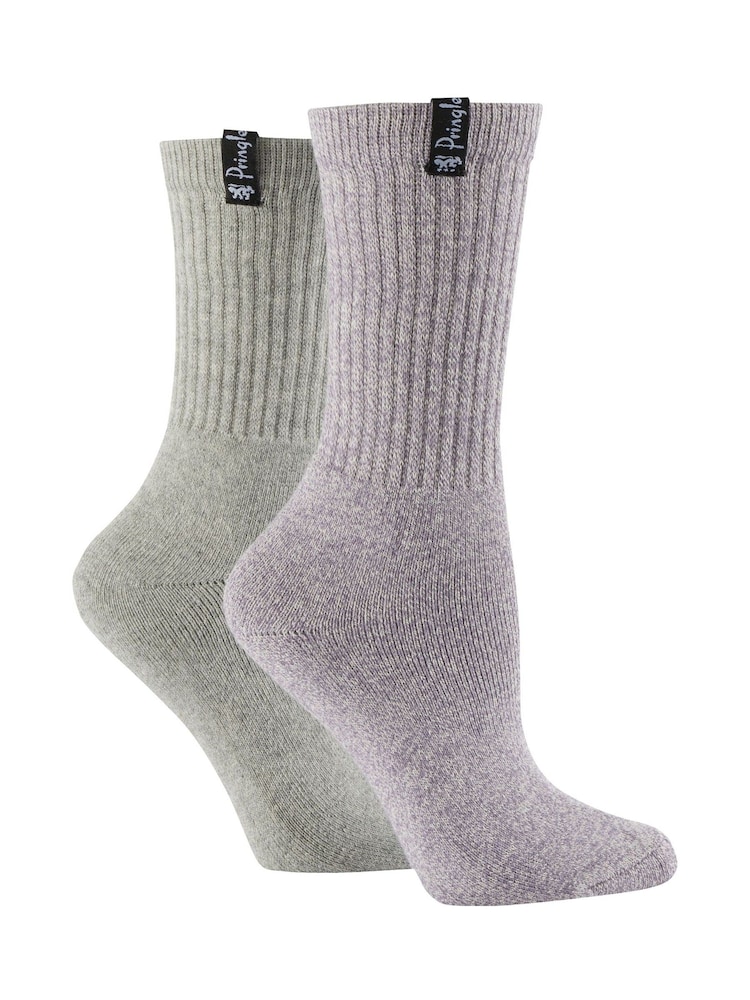 Pringle Grey Cushioned Walking Socks 2 pack - Image 1 of 10 Pringle Grey Cushioned Walking Socks 2 pack - Image 1 of 10