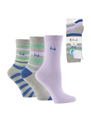 Серый - Pringle Fashion Stripe Crew Socks 3 pack - Изображение 1 из 11
