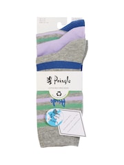 Серый - Pringle Fashion Stripe Crew Socks 3 pack - Изображение 11 из 11