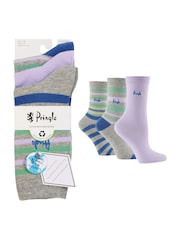 Серый - Pringle Fashion Stripe Crew Socks 3 pack - Изображение 9 из 11