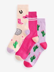 Wild Feet Natural Highland Cow Socks 3 Pack - Image 1 of 4
