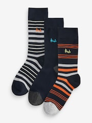 Pringle Blue Fashion Multi Stripe Crew Socks 3 pack - Image 1 of 4