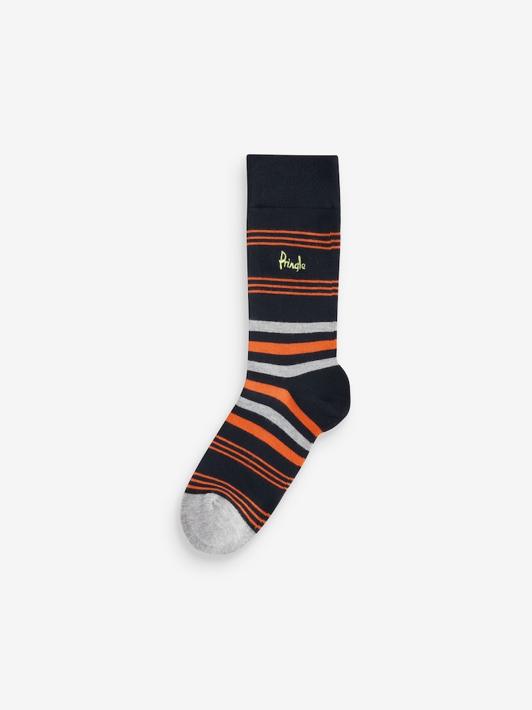 Pringle Blue Fashion Multi Stripe Crew Socks 3 pack - Image 2 of 4