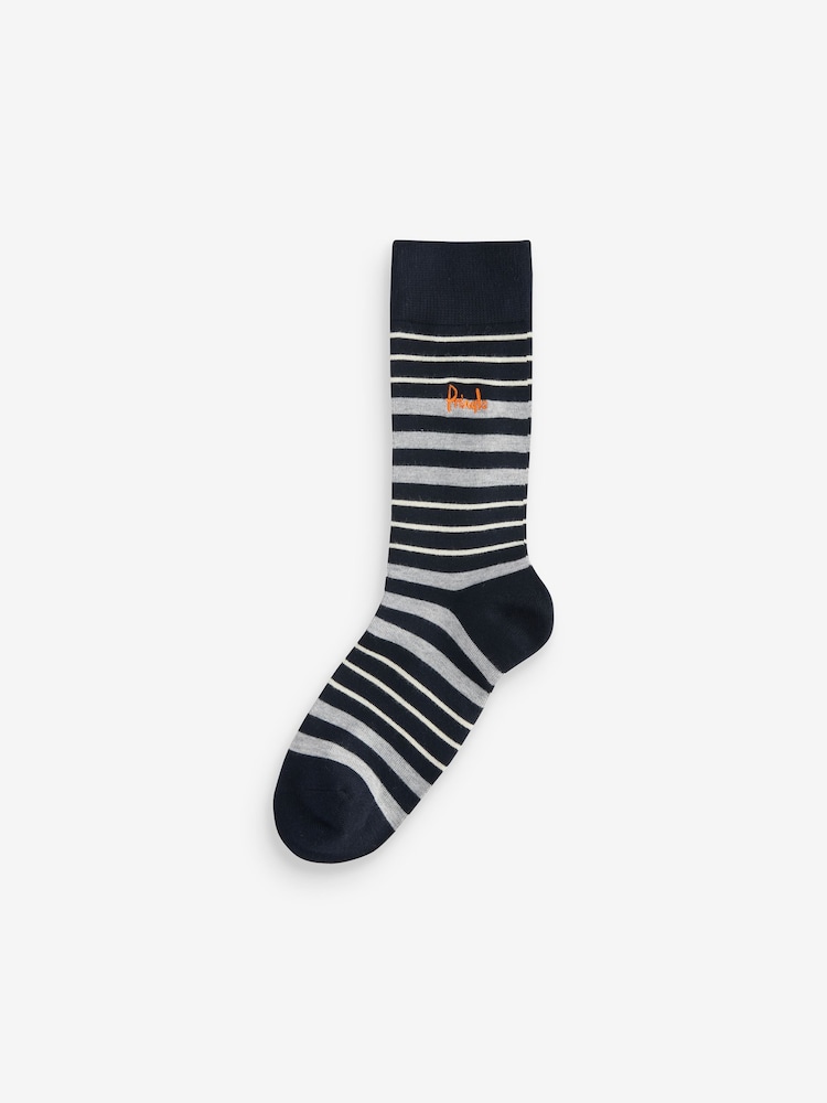 Pringle Blue Fashion Multi Stripe Crew Socks 3 pack - Image 4 of 4