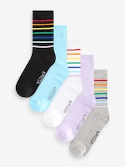 Wild Feet Grey Bamboo Leopard Print Socks 5 pack - Image 1 of 13