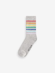 Wild Feet Grey Bamboo Leopard Print Socks 5 pack - Image 5 of 13