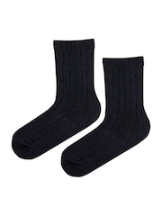 Синий - Pringle Classic Rib Recycled Wool Boot Socks 2 pack - Изображение 2 из 7