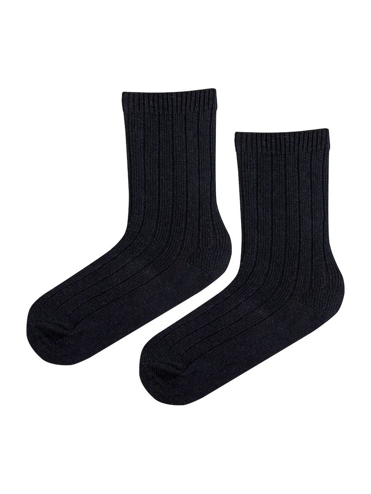 Синий - Pringle Classic Rib Recycled Wool Boot Socks 2 pack - Изображение 2 из 7