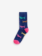 Wild Feet Pink Highland Cow Socks 3 Pack - Image 2 of 4