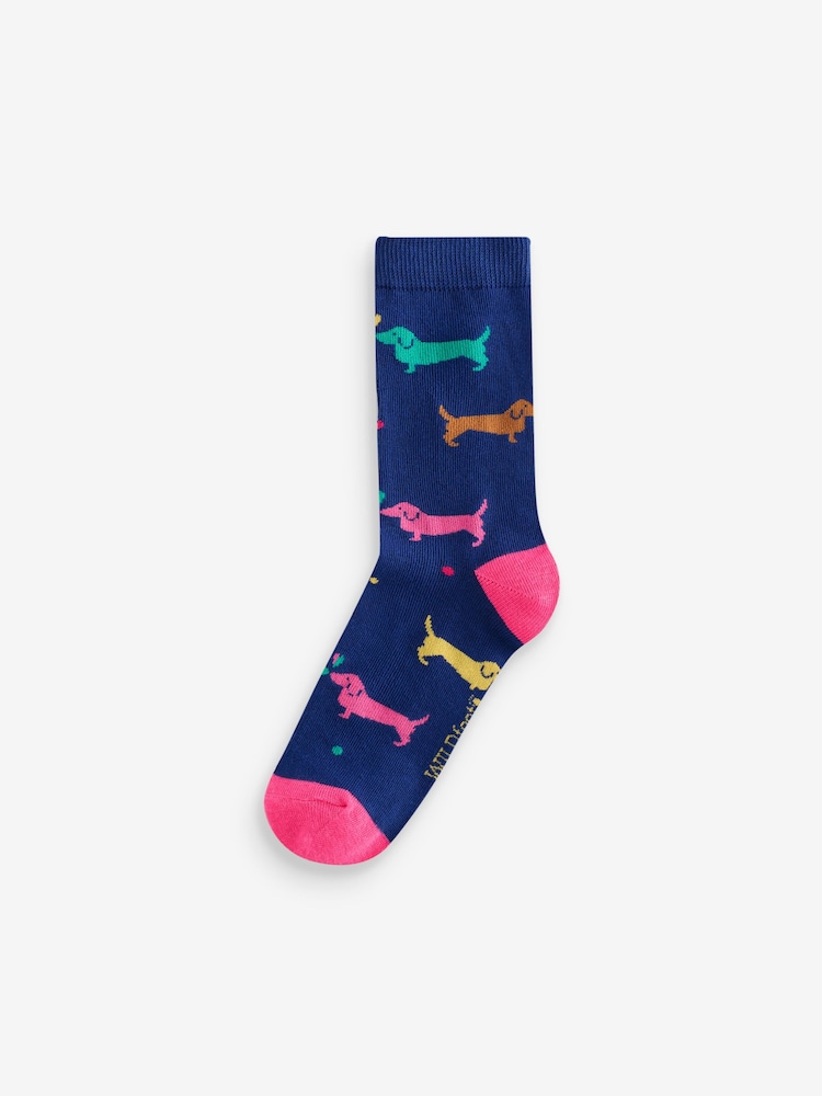 Wild Feet Pink Highland Cow Socks 3 Pack - Image 2 of 4