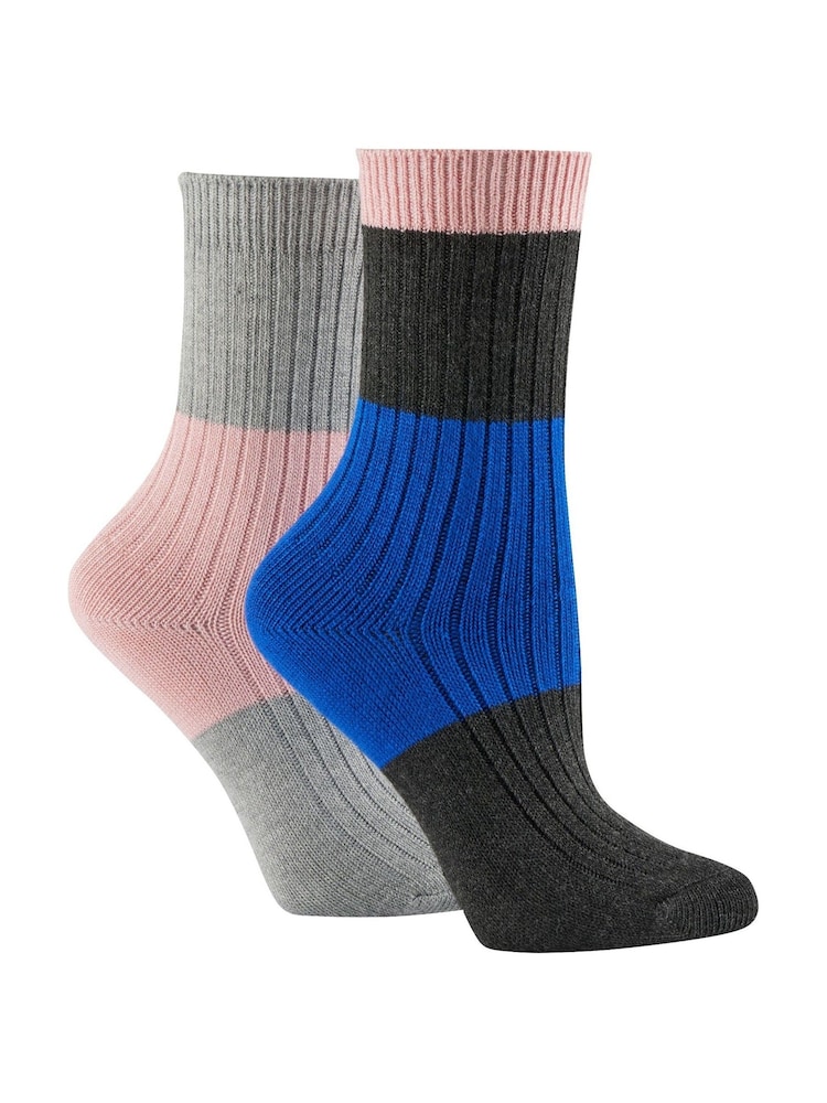 Caroline Gardner Charcoal Grey Supersoft Bamboo Leisure Socks 2 pack - Image 2 of 8