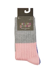 Caroline Gardner Charcoal Grey Supersoft Bamboo Leisure Socks 2 pack - Image 3 of 8