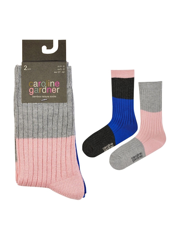 Caroline Gardner Charcoal Grey Supersoft Bamboo Leisure Socks 2 pack - Image 5 of 8