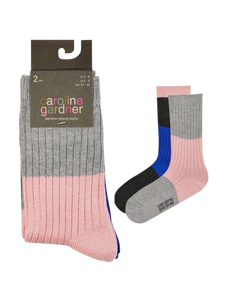 Caroline Gardner Charcoal Grey Supersoft Bamboo Leisure Socks 2 pack - Image 6 of 8