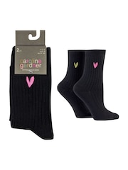 Caroline Gardner Black Supersoft Bamboo Leisure Socks 2 pack - Image 5 of 7