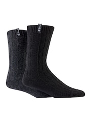 Pringle Black Textured Knit Boot Socks 2 pack - Image 2 of 10