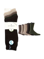 Jeff Banks Natural Chunky Knit Rib Boot Socks 5 Pack - Image 4 of 6