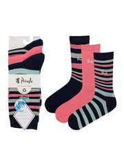Синий - Pringle Fashion Stripe Crew Socks 3 pack - Image 10 of 12
