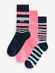 Синий - Pringle Fashion Stripe Crew Socks 3 pack - Image 3 of 12