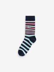 Синий - Pringle Fashion Stripe Crew Socks 3 pack - Image 7 of 12