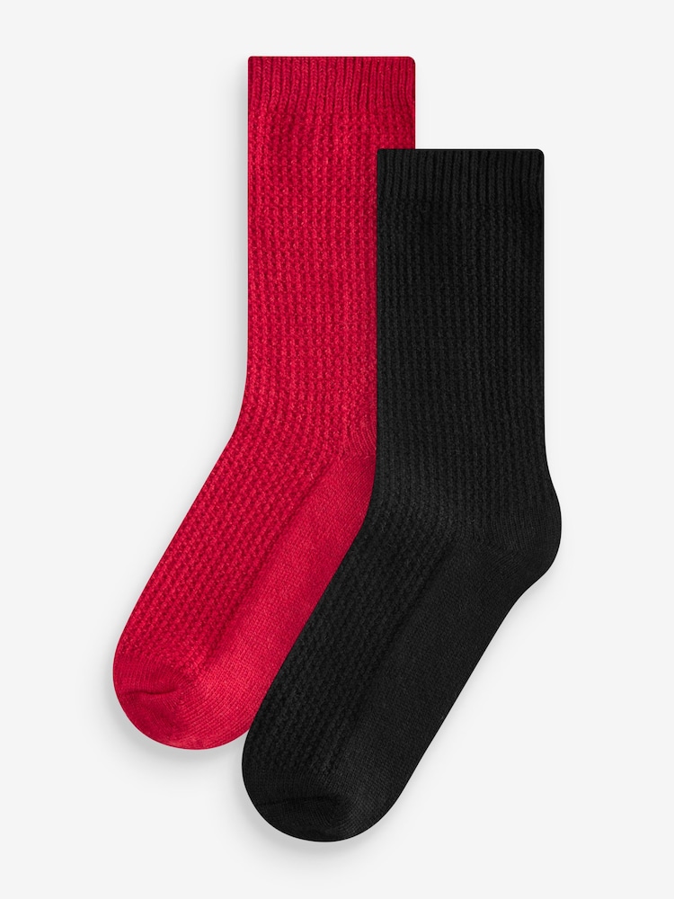 Pringle Red Textured Knit Boot Socks 2 pack - Image 1 of 10