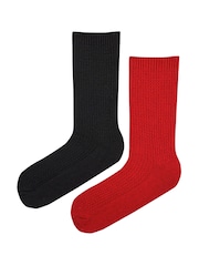 Pringle Red Textured Knit Boot Socks 2 pack - Image 5 of 10