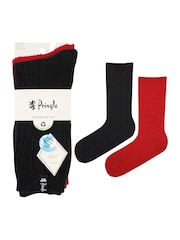 Pringle Red Textured Knit Boot Socks 2 pack - Image 8 of 10