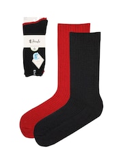 Pringle Red Textured Knit Boot Socks 2 pack - Image 9 of 10