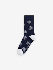 Wild Feet Grey Christmas Tree Crew Socks 3 Pack - Image 4 of 4